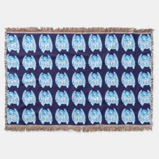 Blue Peace Angel Throw Blanket Deken (Voorkant)