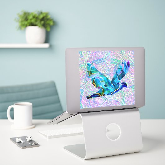 Blue Peace Dove Style Sticker (Laptop op bureau)