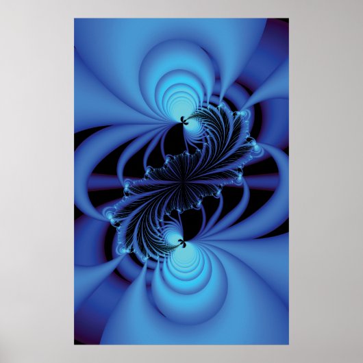 Blue Peace Fractal Poster (Voorkant)