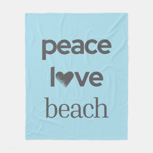 Blue Peace Love Beach - Coastal Life Soft Cozy Fleece Deken (Voorkant)