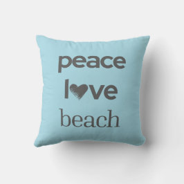 Blue Peace Love Beach Reversible Coastal Decor Kussen
