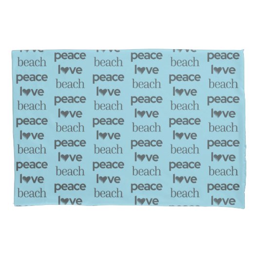Blue Peace Love Beach Reversible Coastal Set of 2 Kussensloop (Voorkant-Links)