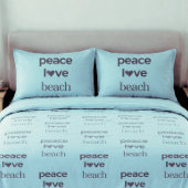 Blue Peace Love Beach Reversible Coastal Set of 2 Kussensloop