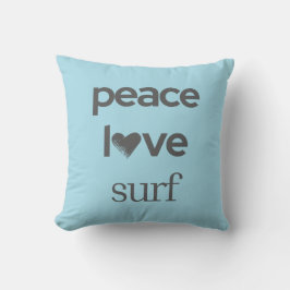 Blue Peace Love Surf | Reversible Beach House Kussen