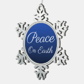 Blue Peace on Earth Sneeuwvlok Ornament (Rechts)