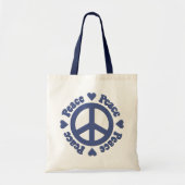 Blue Peace Sign-Canvas tas (Voorkant)