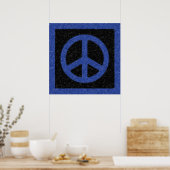 Blue Peace Sign-mozaïek Poster (Keuken)