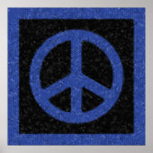 Blue Peace Sign-mozaïek Poster (Voorkant)