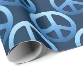Blue Peace Sign-patroon Cadeaupapier (Rol Hoek)