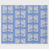 Blue Peace Signs Wrapping Paper Cadeaupapier (Vlak)