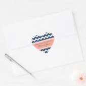 Blue Peach Chevron Dank u bruiloft gunst Labels (Envelop)