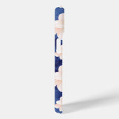  Blue Peach Floral Pattern Monogram Case-Mate iPhone Case (Achterkant / Rechts)