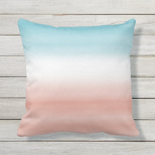 Blue Peach Ombre Buitenkussen