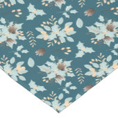 Blue Peach Winter Floral Bouquet Pattern Korte Tafelloper (Hoek)