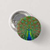 Blue Peacock #3 Button (Voorkant /achterkant)