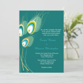 Blue Peacock 5x7 Weddenschap Kaart (Staand voorkant)