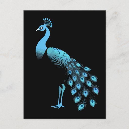 Blue Peacock Briefkaart (Voorkant)