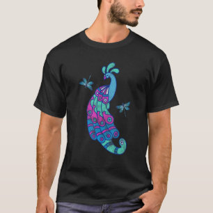 Blue Peacock Dragonflies Natuur Vogelveren Peaf T-shirt