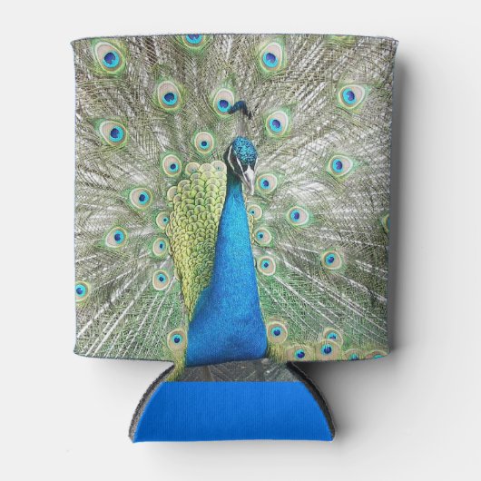 Blue Peacock Feather Plumage Blikjeskoeler (Voorkant)