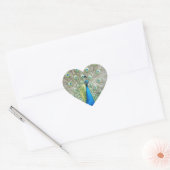 Blue Peacock Feather Plumage Foto Hart Sticker (Envelop)
