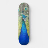 Blue Peacock Feather Plumage Skateboard (Voorkant)
