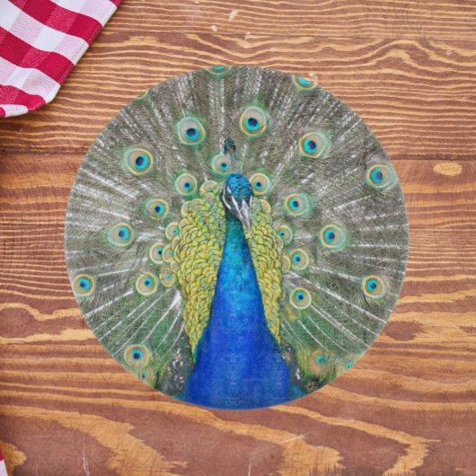 Blue Peacock Feather Plumage Snijplank