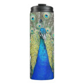 Blue Peacock Feather Plumage Thermosbeker (Voorkant)
