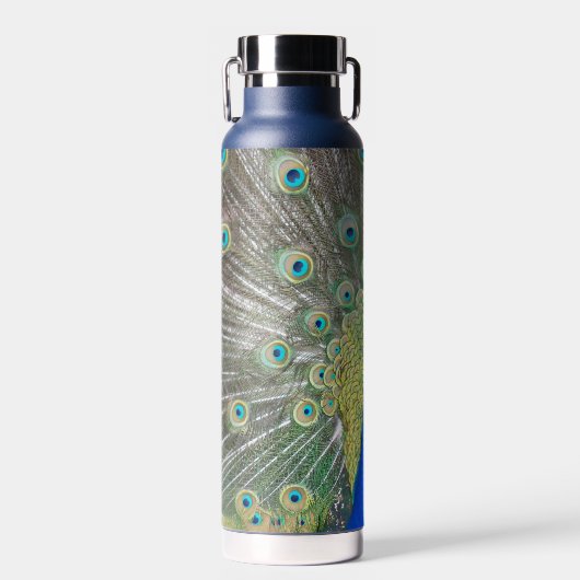Blue Peacock Feather Plumage Waterfles (Voorkant)