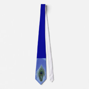 Blue Peacock Feather Stropdas