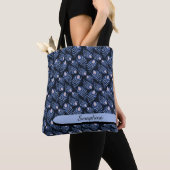 Blue Peacock Feather Tote Bag (De près)