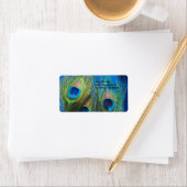 Blue Peacock Feathers Etiket (Insitu)