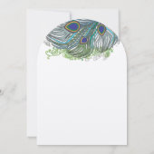 Blue Peacock Feathers Kaart (Achterkant)