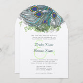 Blue Peacock Feathers Kaart (Voorkant / Achterkant)