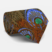 Blue Peacock Feathers Stropdas (Opgerold)