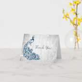 Blue Peacock - Hartelijk dank Kaart (Gele Bloem)