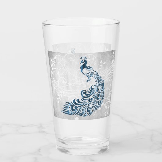 Blue Peacock Personal Glass Cup Glas (Achterkant)
