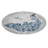 Blue Peacock Personalized Cutting Board Snijplank (Hoek)