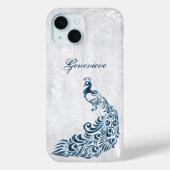 Blue Peacock Personalized iPhone Case (Achterkant)