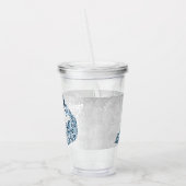 Blue Peacock persoonlijke acryltrommel Acryl Drinkbeker (Links)