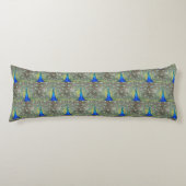 Blue Peacock Plumage Photo Pattern Lichaamskussen (Voorkant)