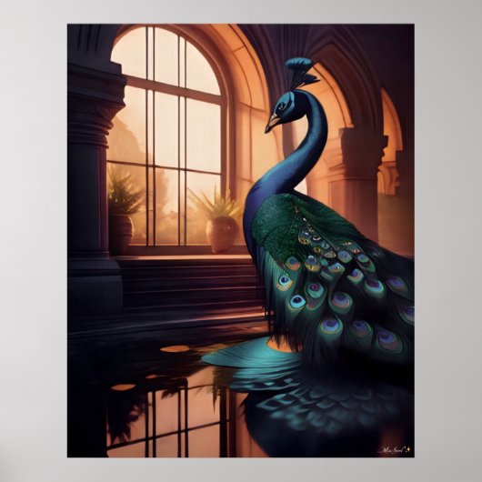Blue Peacock Poster (Voorkant)