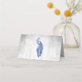 Blue Peacock Reception Place Card (Achterkant)