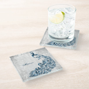Blue Peacock, speciaal voor glas Onderzetter