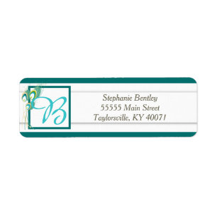 Blue Peacock Weddenschap Return Address Label
