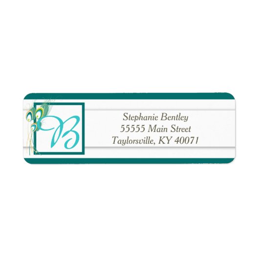 Blue Peacock Weddenschap Return Address Label (Voorkant)