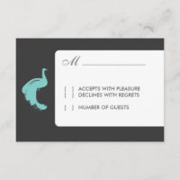Blue Peacocks RSVP-kaart