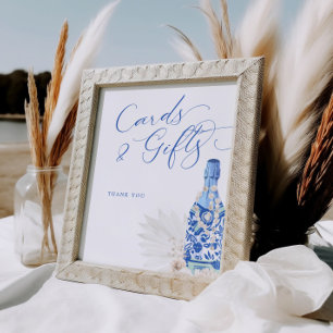 Blue Pearls en Prosecco Kaarten Cadeaubordje Poster