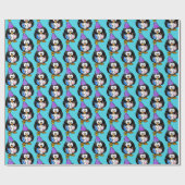 Blue Penguin Birthday Gift Wrap Cadeaupapier (Vlak)