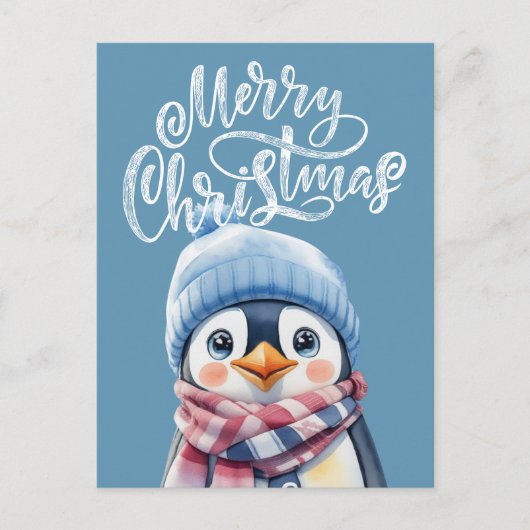 Blue Penguin Christmas Holiday Briefkaart voor kin (Voorkant)