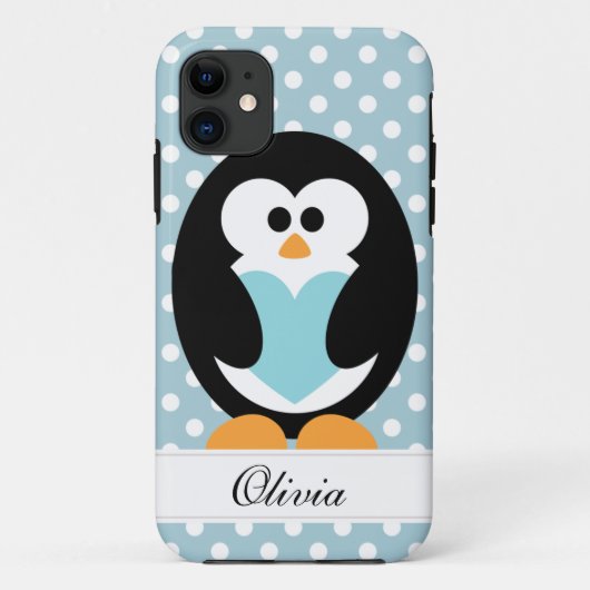 Blue Penguin Love Case-Mate iPhone Case (Achterkant)